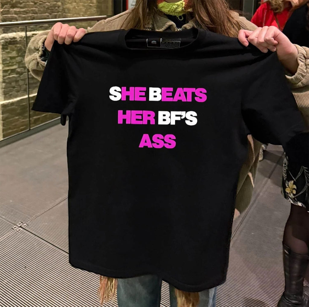 She Beats Her BF's Ass - Adult & Kids T-Shirts, Sweatshirts & Hoodies apparel design preview 2