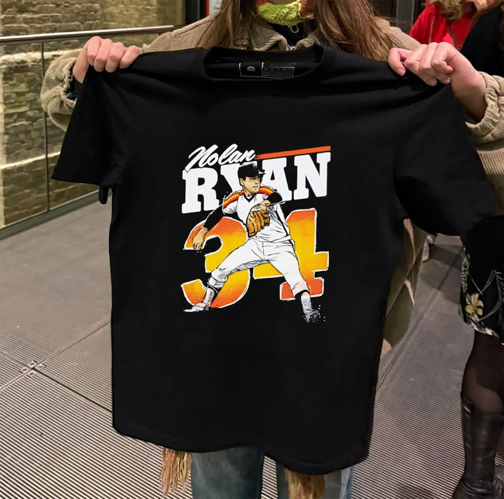 Nolan Ryan 34 Houston Retro player - Adult & Kids T-Shirts, Sweatshirts & Hoodies apparel design preview 2