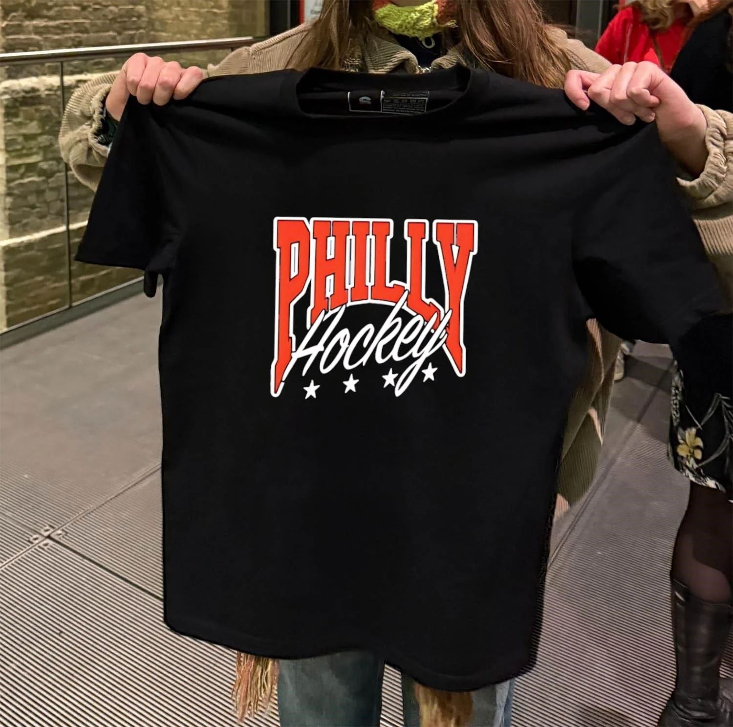 Philly Hockey Stars Athletic Script - Adult & Kids T-Shirts, Sweatshirts & Hoodies apparel design preview 2