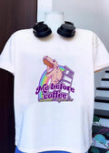 Me Before Coffee Roaring T-Rex - Adult & Kids T-Shirts, Sweatshirts & Hoodies apparel design preview 1
