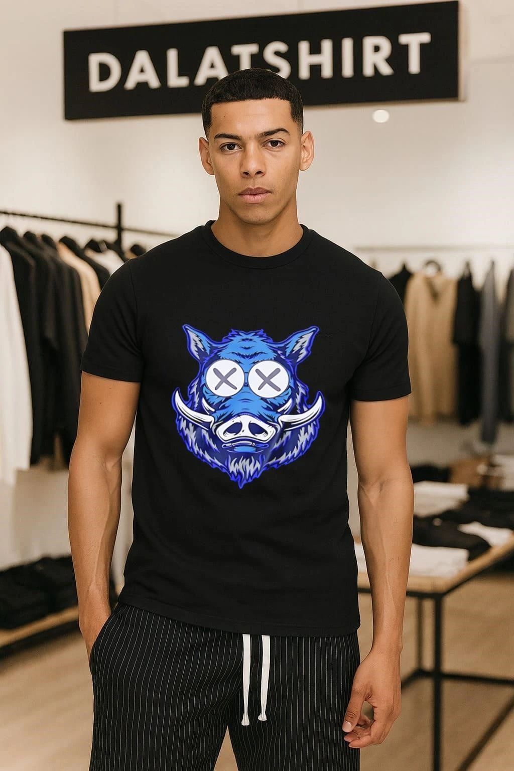 Blue Boar Wild Hog KAWS Style X-Eyes - Adult & Kids T-Shirts, Sweatshirts & Hoodies apparel design preview 1