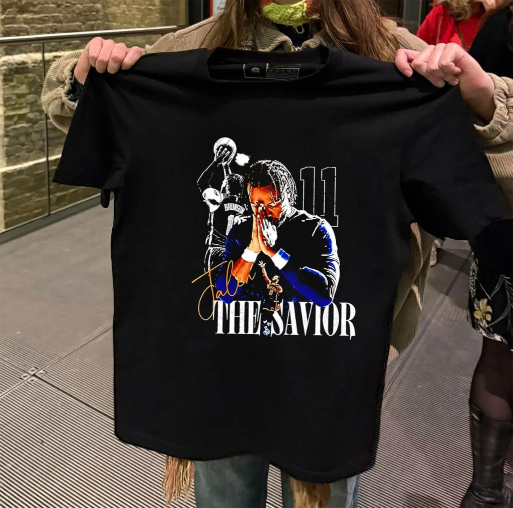 Jalen Brunson The Savior Number 11 New York - Adult & Kids T-Shirts, Sweatshirts & Hoodies apparel design preview 2