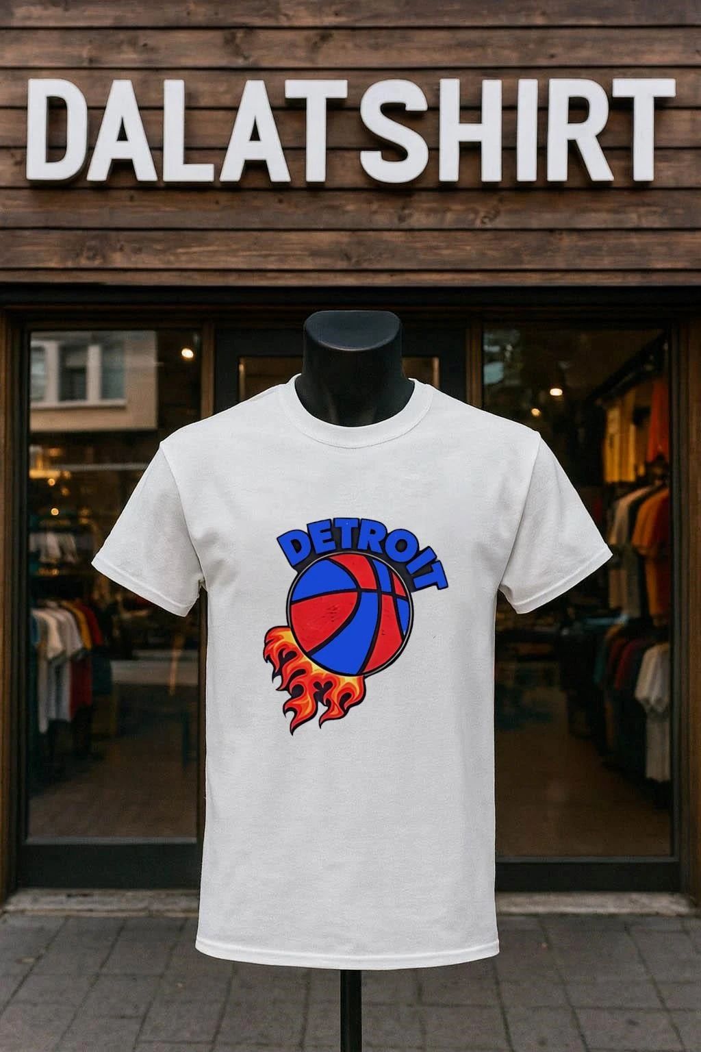 Detroit Pistons Basketball On Fire - Adult & Kids T-Shirts, Sweatshirts & Hoodies apparel design preview 1