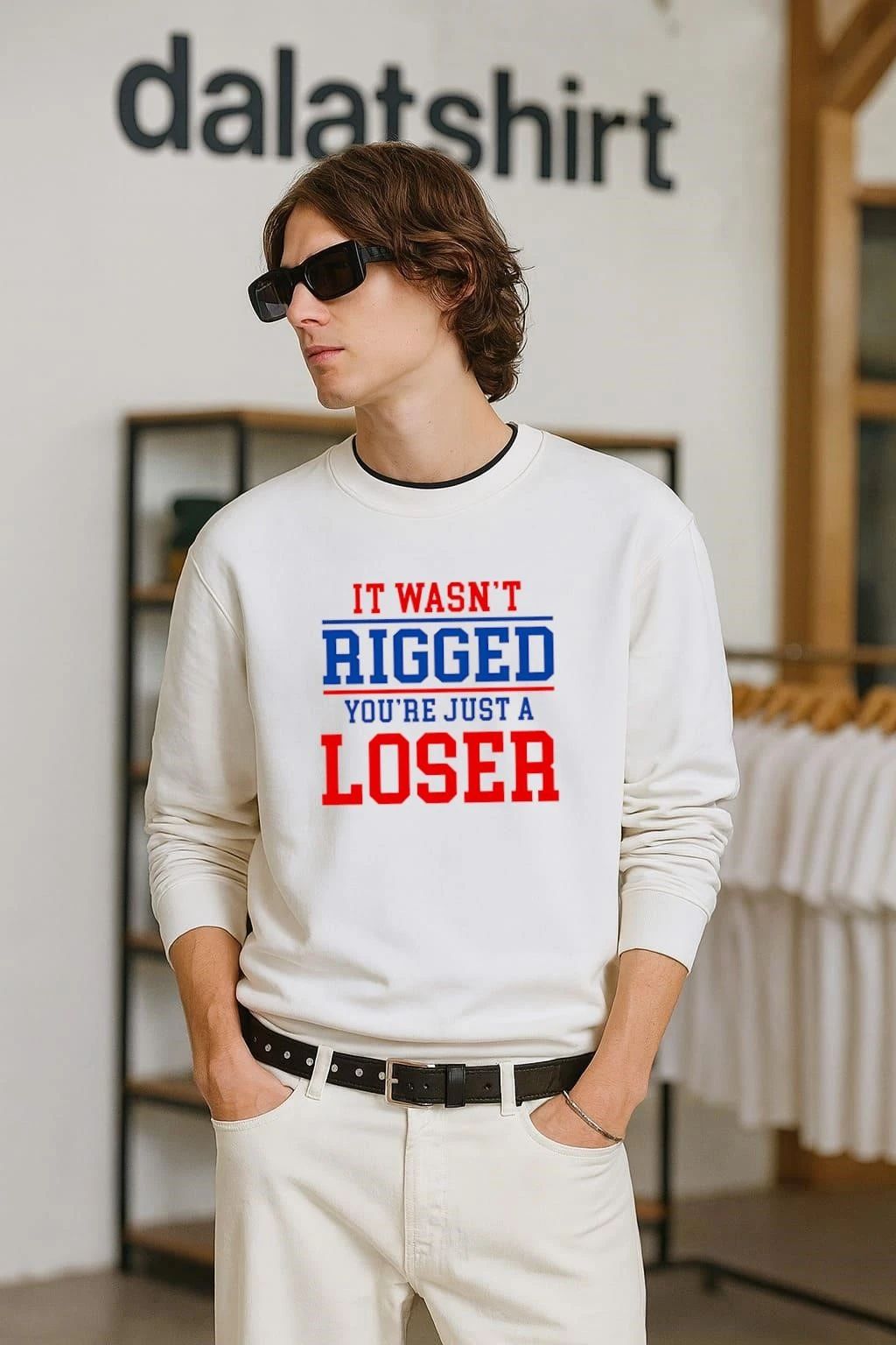 It wasn't rigged you're just a loser - Adult & Kids T-Shirts, Sweatshirts & Hoodies apparel design preview 2