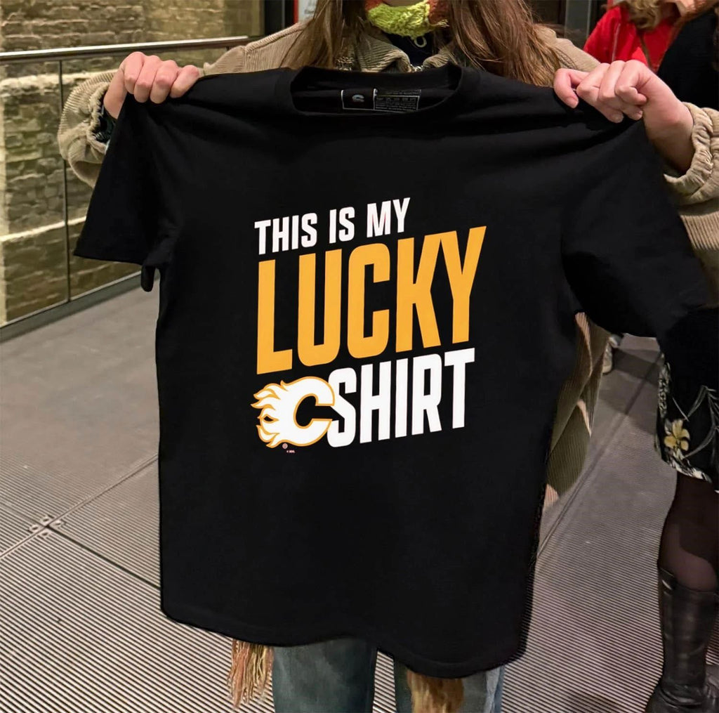 Calgary Flames This Is My Lucky hockey 2026 - Adult & Kids T-Shirts, Sweatshirts & Hoodies apparel design preview 2