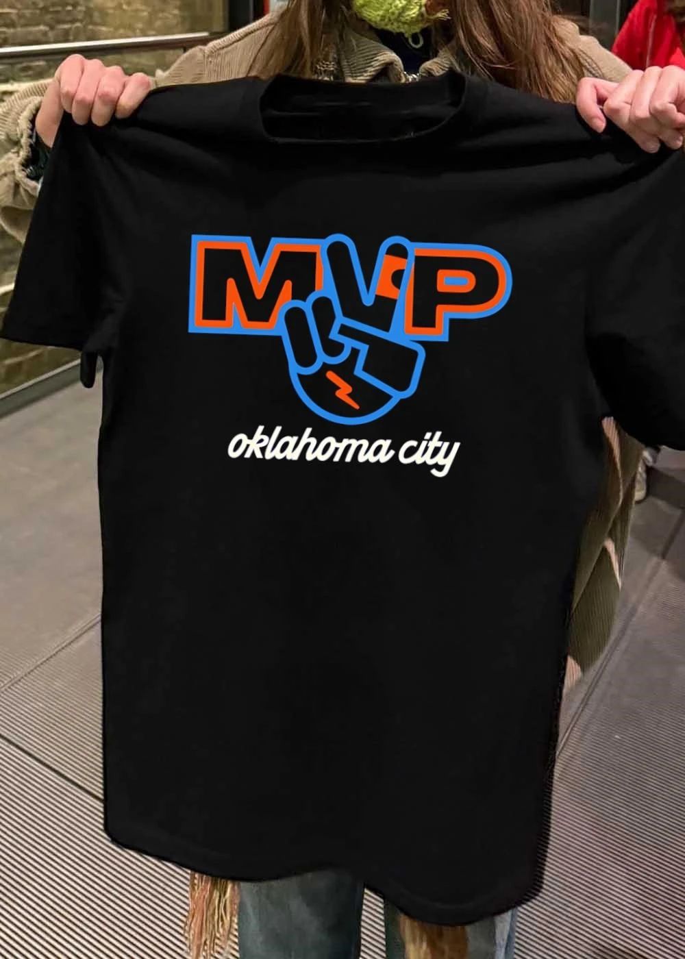 MVP Oklahoma City Shai Gilgeous Alexander Peace Sign - Adult & Kids T-Shirts, Sweatshirts & Hoodies apparel design preview 2