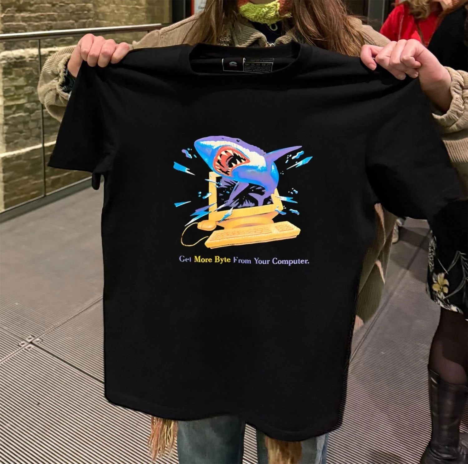 Get More Byte From Your Computer Shark - Adult & Kids T-Shirts, Sweatshirts & Hoodies apparel design preview 2