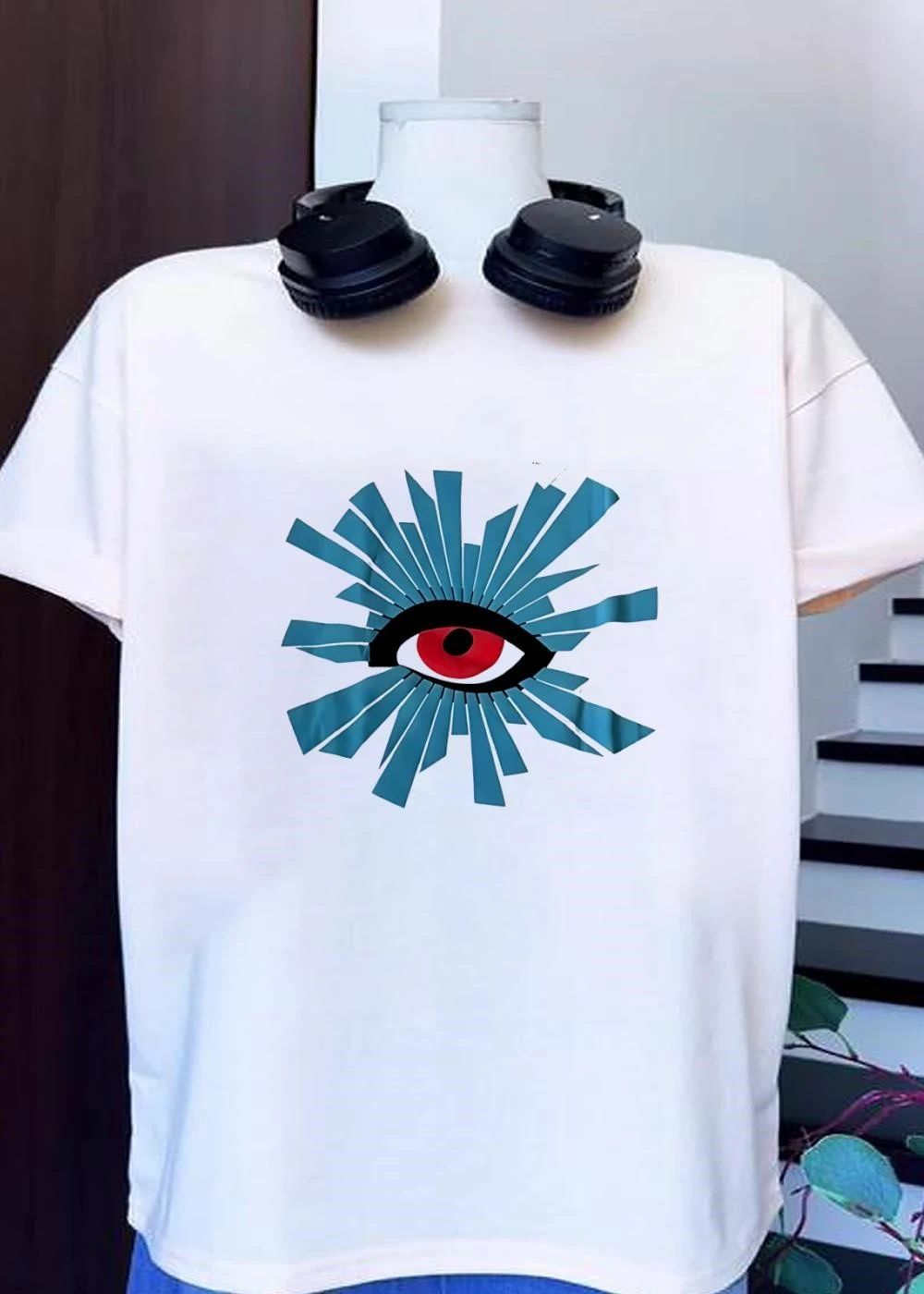 All-Seeing Eye Blue Radiant Burst Red Pupil Future - Adult & Kids T-Shirts, Sweatshirts & Hoodies apparel design preview 1