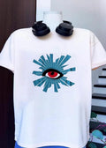 All-Seeing Eye Blue Radiant Burst Red Pupil Future - Adult & Kids T-Shirts, Sweatshirts & Hoodies apparel design preview 1