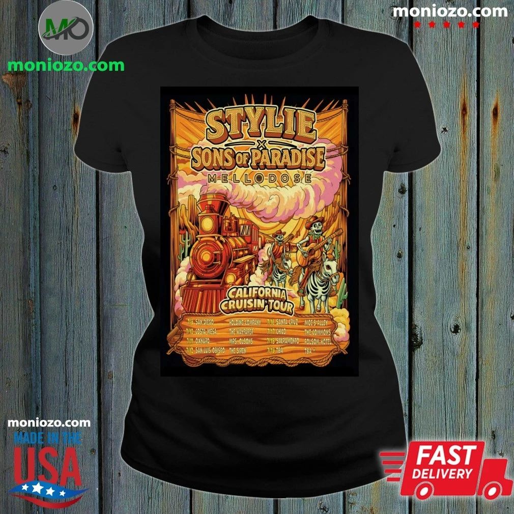 Original Stylie California Cruisin Tour 2026 Poster - Adult & Kids T-Shirts, Sweatshirts & Hoodies apparel design preview 1