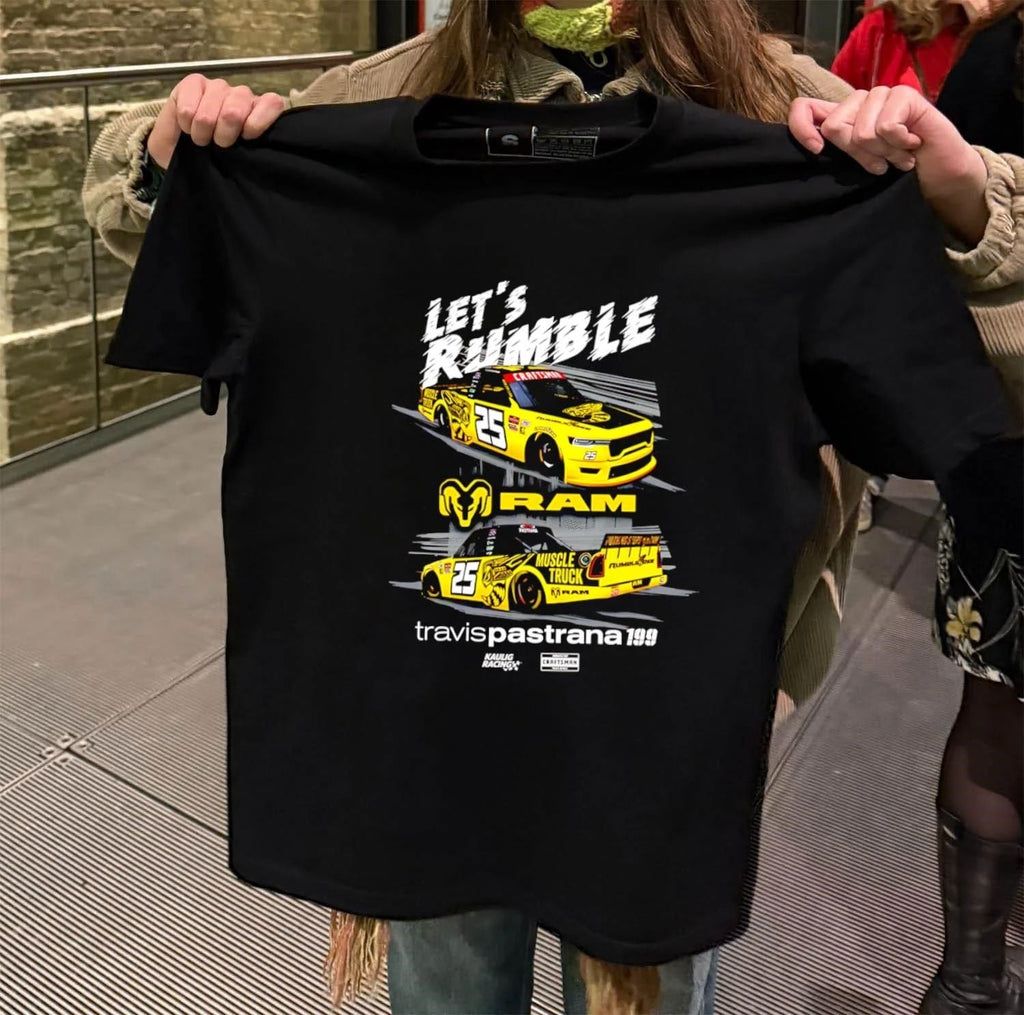Let's Rumble Travis Pastrana 25 RAM Muscle Truck - Adult & Kids T-Shirts, Sweatshirts & Hoodies apparel design preview 2