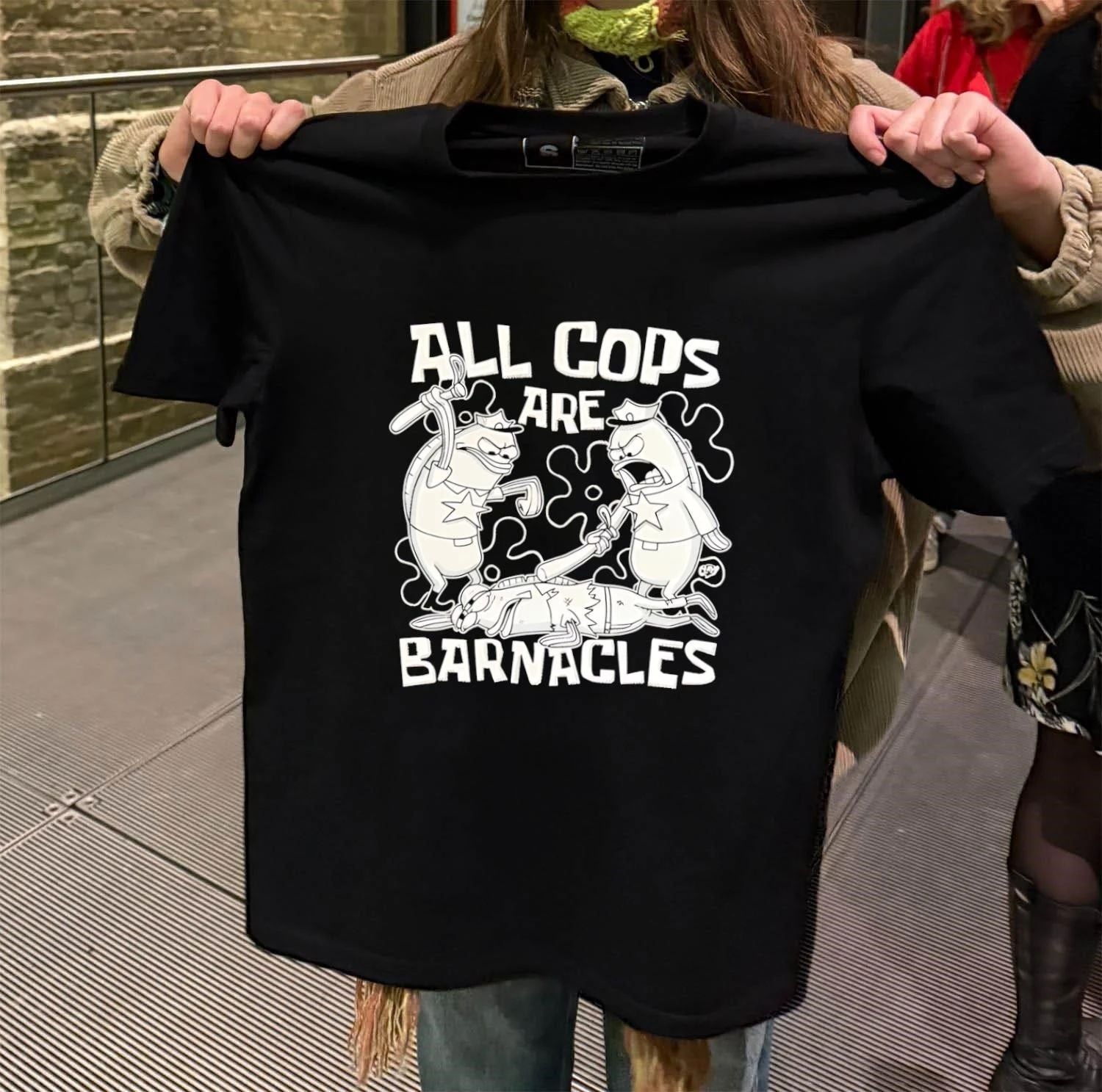 All Cops Are Barnacles Fish Police Cartoon - Adult & Kids T-Shirts, Sweatshirts & Hoodies apparel design preview 2