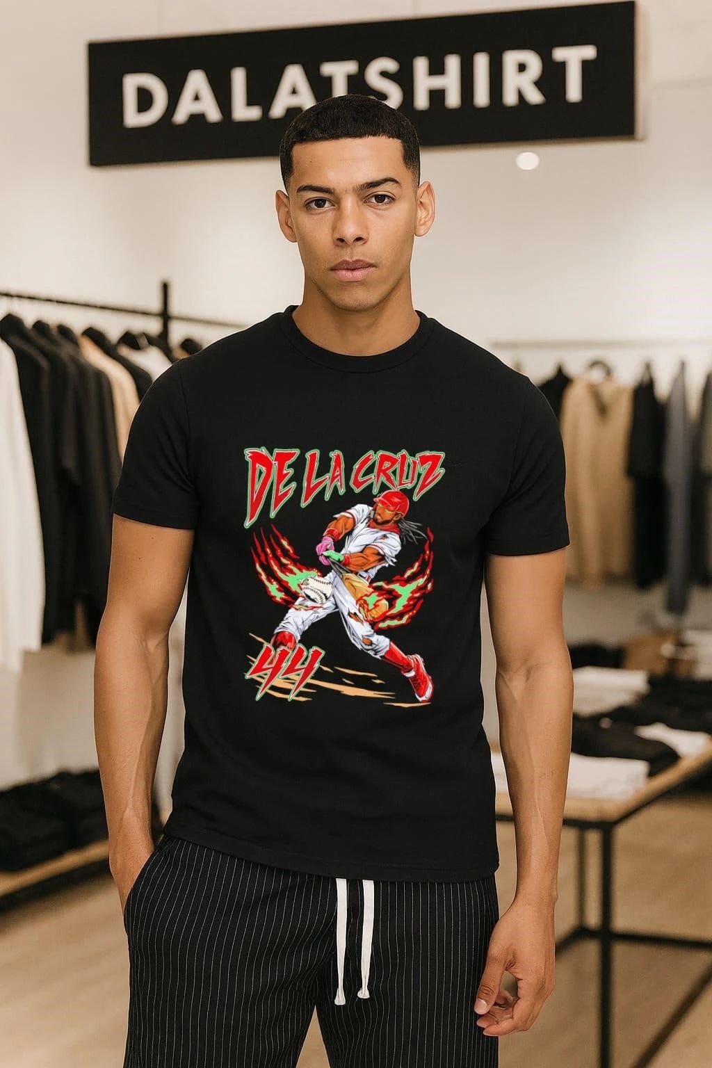 Elly De La Cruz 44 Cincinnati Reds player Blazing - Adult & Kids T-Shirts, Sweatshirts & Hoodies apparel design preview 1