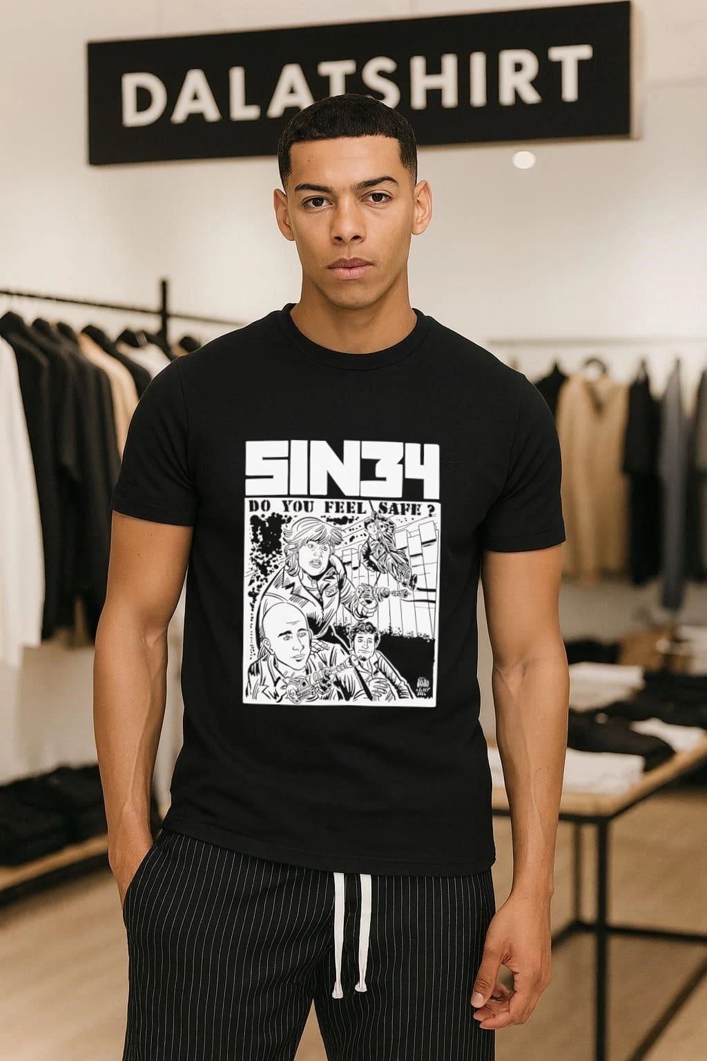 Sin 34 Do You Feel Safe - Adult & Kids T-Shirts, Sweatshirts & Hoodies apparel design preview 1