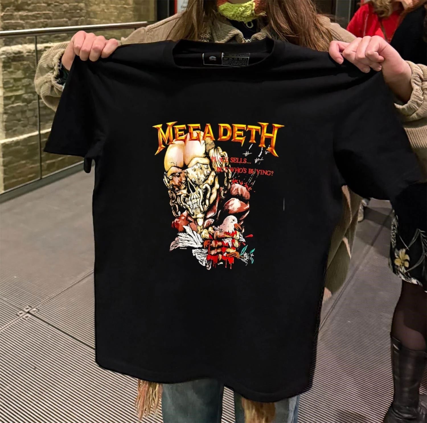 Megadeth Vic Rattlehead Peace Sells But Whos Buying - Adult & Kids T-Shirts, Sweatshirts & Hoodies apparel design preview 2
