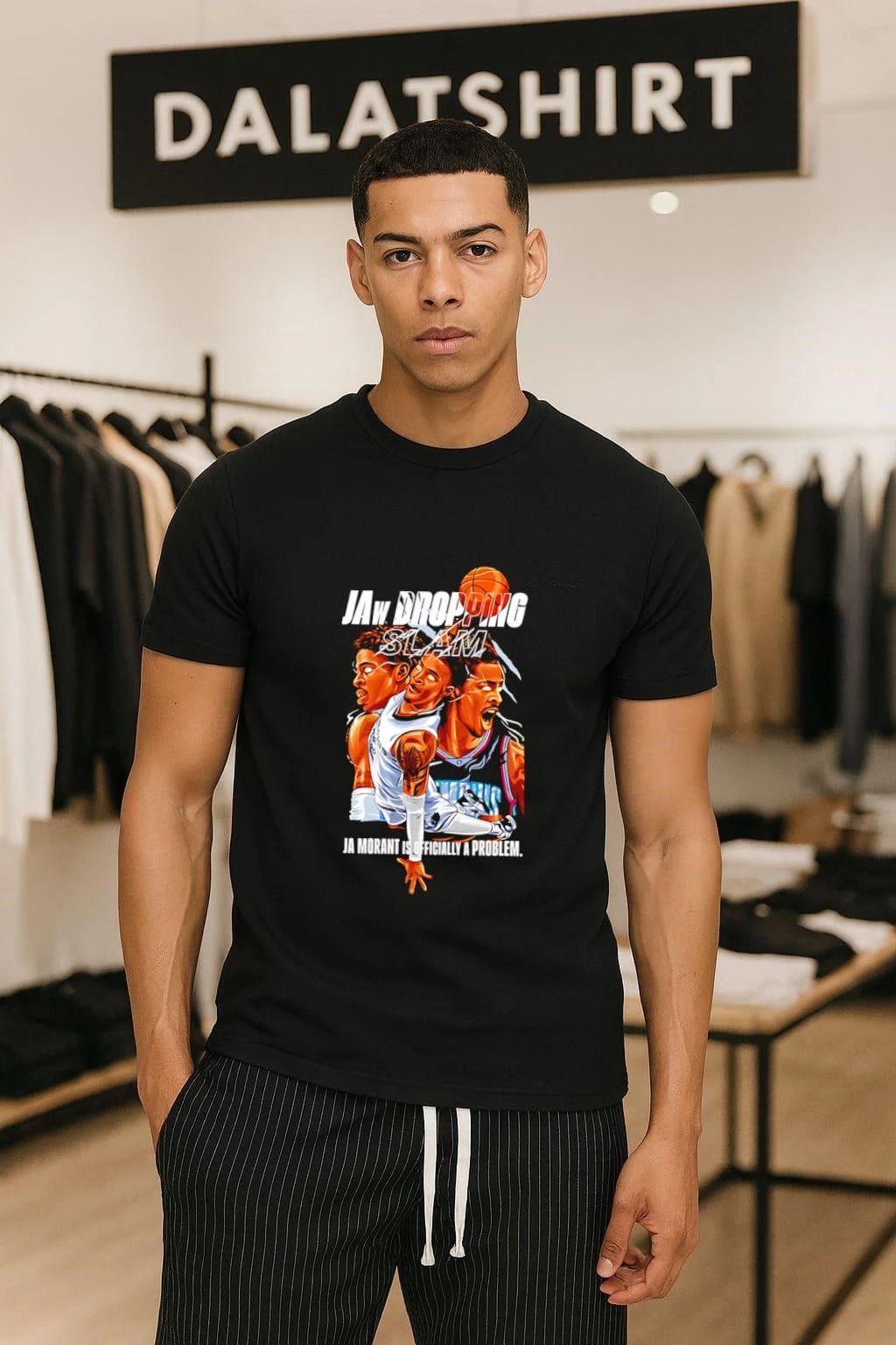 Jaw Dropping Slam Ja Morant Is Officially A Problem - Adult & Kids T-Shirts, Sweatshirts & Hoodies apparel design preview 1