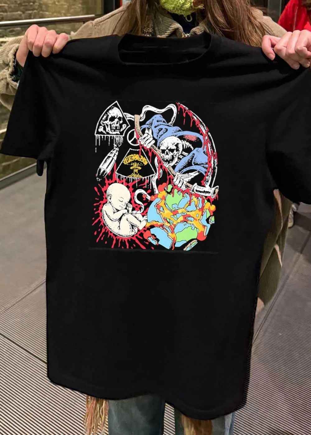 Grim Reaper Broken Earth Nuclear Anarchy Fetus - Adult & Kids T-Shirts, Sweatshirts & Hoodies apparel design preview 2