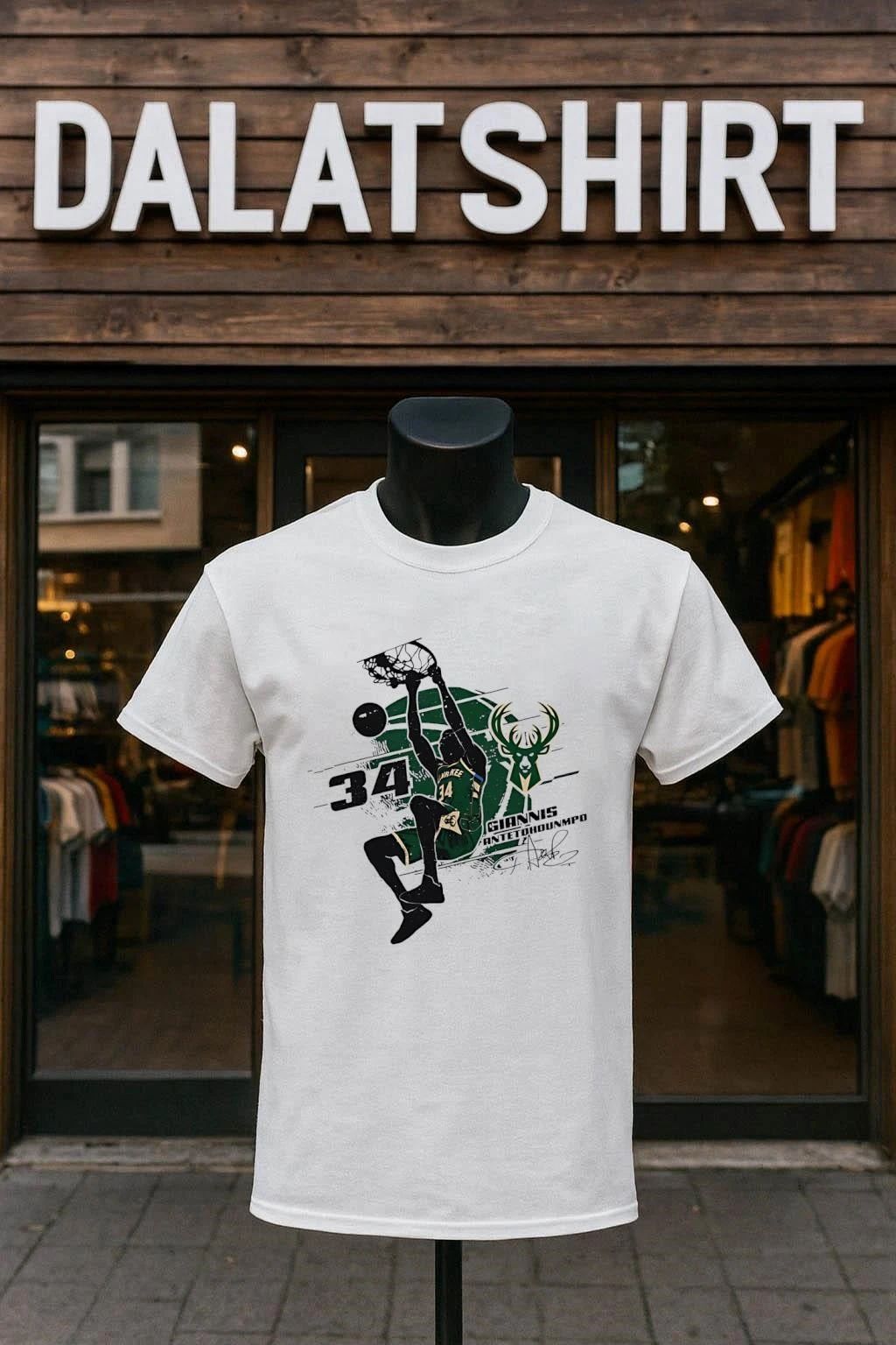 Giannis Antetokounmpo Milwaukee Bucks Silhouette - Adult & Kids T-Shirts, Sweatshirts & Hoodies apparel design preview 1