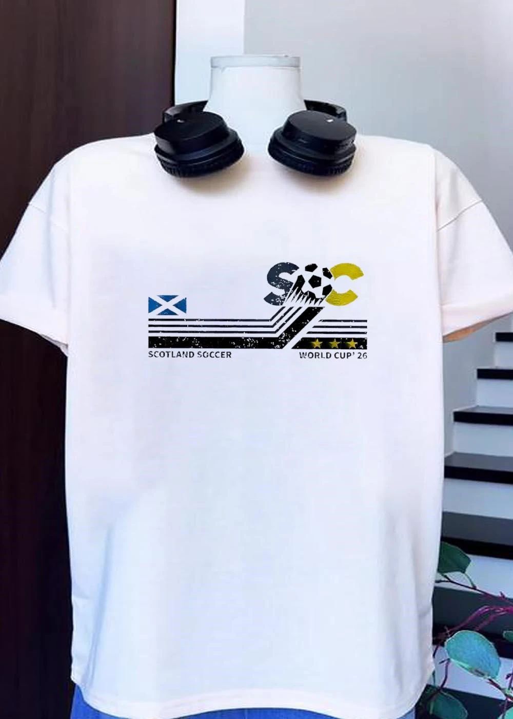 Scotland Soccer World Cup 2026 Saltire Flag - Adult & Kids T-Shirts, Sweatshirts & Hoodies apparel design preview 1