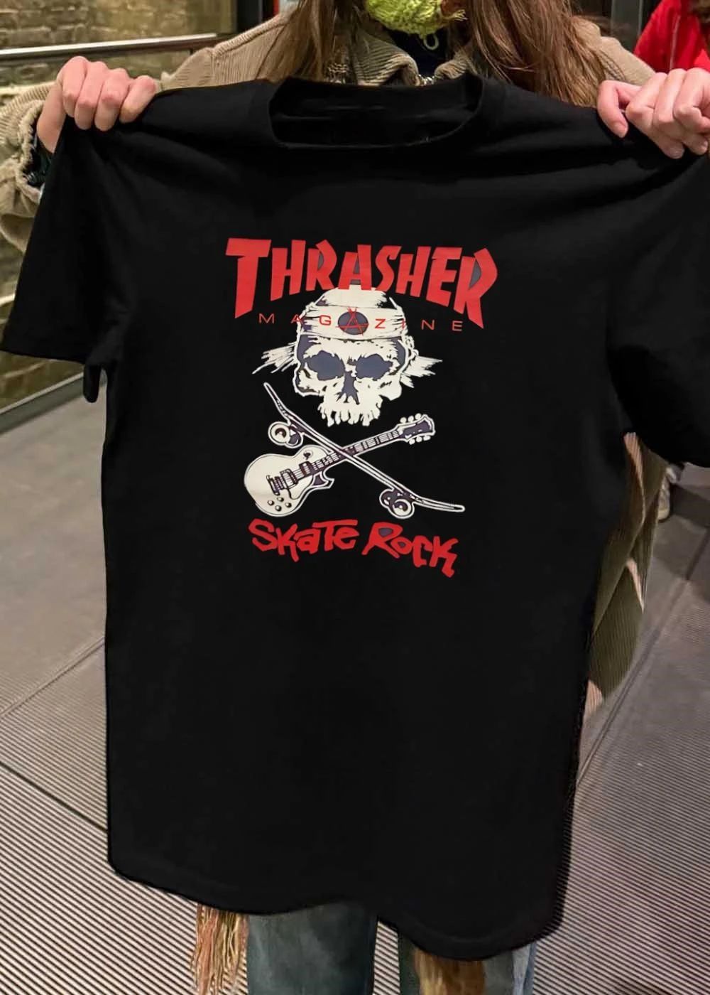 Thrasher Magazine Skate Rock Skull Guitar - Adult & Kids T-Shirts, Sweatshirts & Hoodies apparel design preview 2