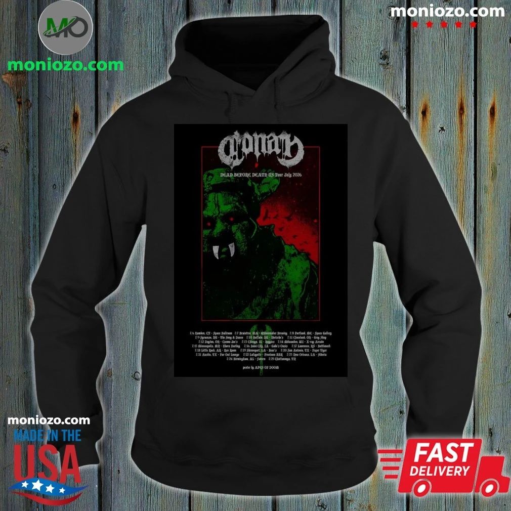Conan US Dead Before Death July 2026 Tour Poster - Adult & Kids T-Shirts, Sweatshirts & Hoodies apparel design preview 2