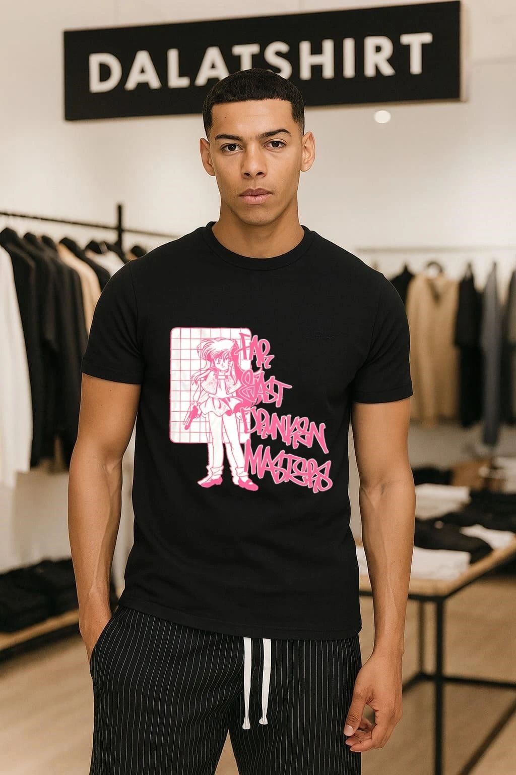 Far East Drunken Masters Anime Girl Pink Graffiti - Adult & Kids T-Shirts, Sweatshirts & Hoodies apparel design preview 1