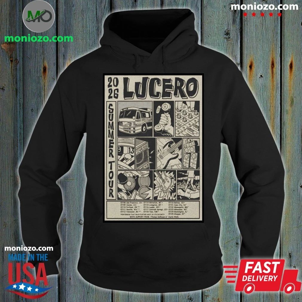Original Lucero Summer Tour 26 Poster - Adult & Kids T-Shirts, Sweatshirts & Hoodies apparel design preview 2