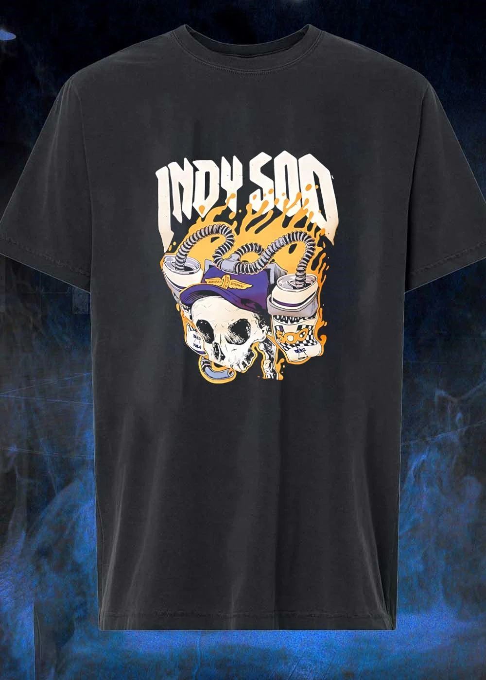 Indy 500 Skull Wearing Cap Drinking Beer - Adult & Kids T-Shirts, Sweatshirts & Hoodies apparel design preview 1