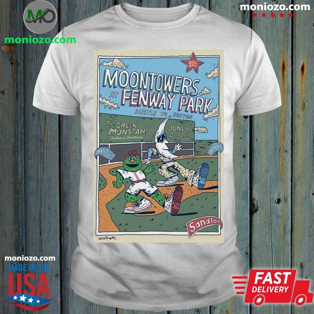 Original Moontowers at Fenway Park Austin To Boston - Adult & Kids T-Shirts, Sweatshirts & Hoodies apparel design preview 1