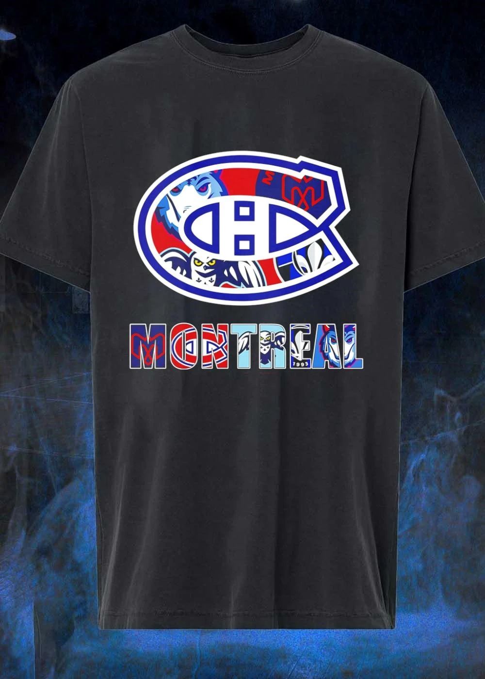 Montreal Canadiens Logo Sports Teams Mashup - Adult & Kids T-Shirts, Sweatshirts & Hoodies apparel design preview 1