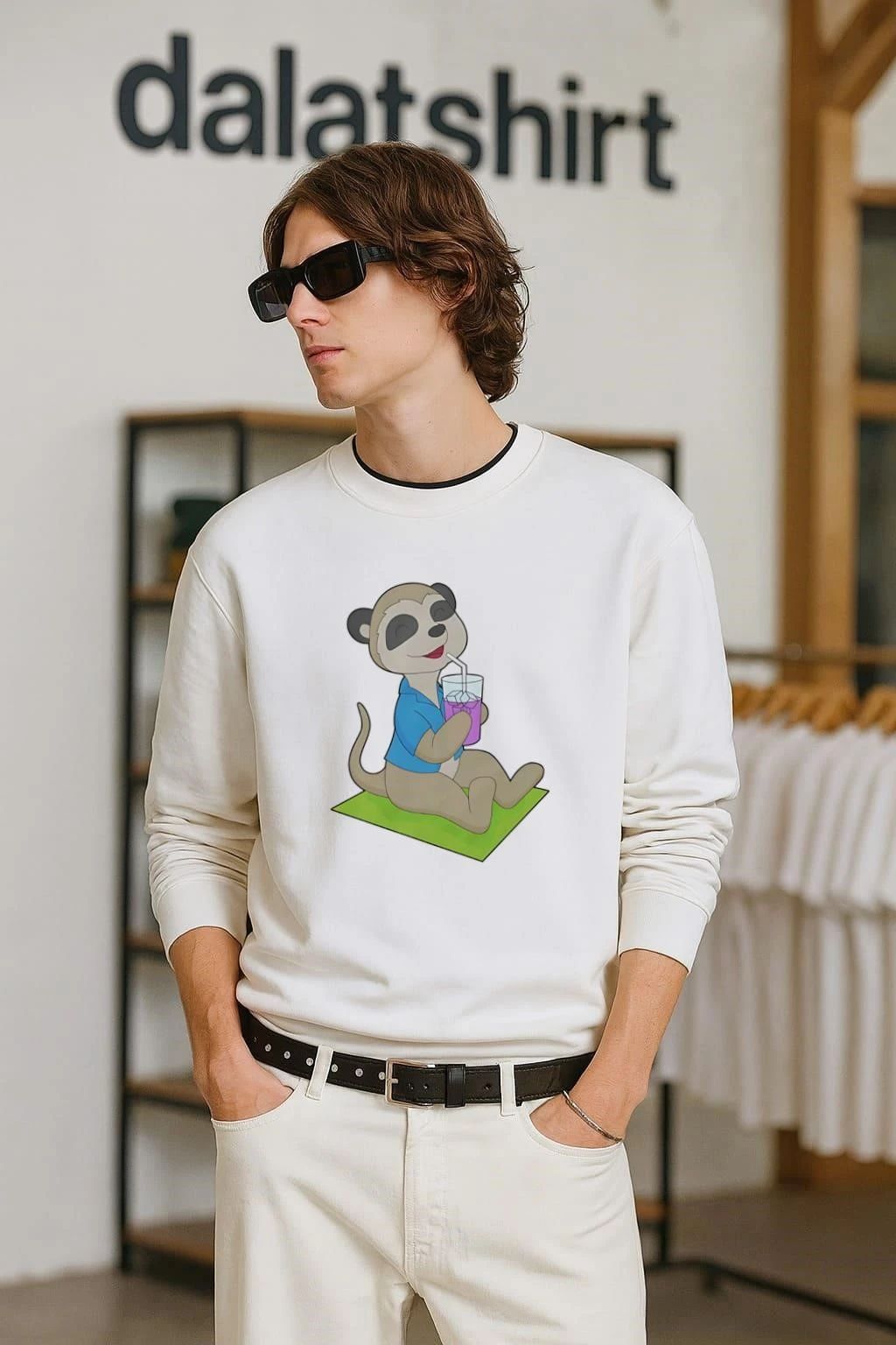 Meerkat Beach Beverage Summer cute - Adult & Kids T-Shirts, Sweatshirts & Hoodies apparel design preview 2