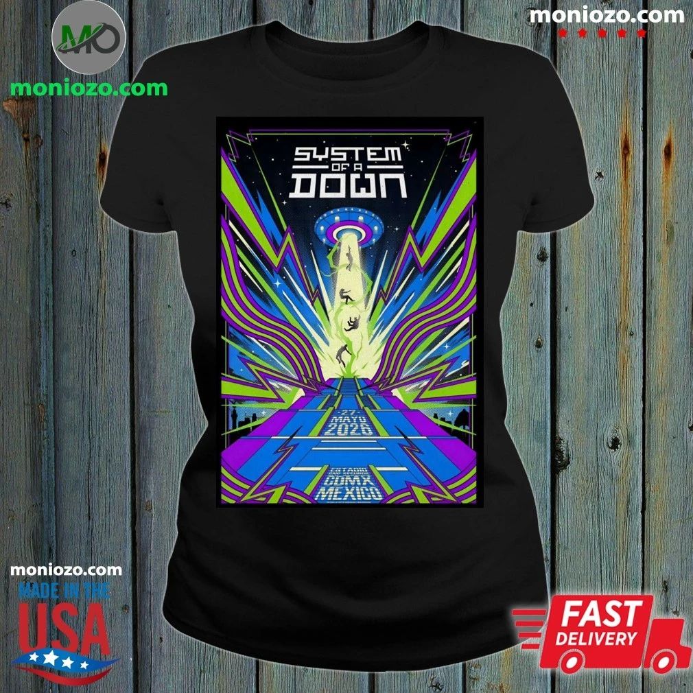 System Of A Down 5 27-5 28 2026 Mexico City Poster - Adult & Kids T-Shirts, Sweatshirts & Hoodies apparel design preview 1