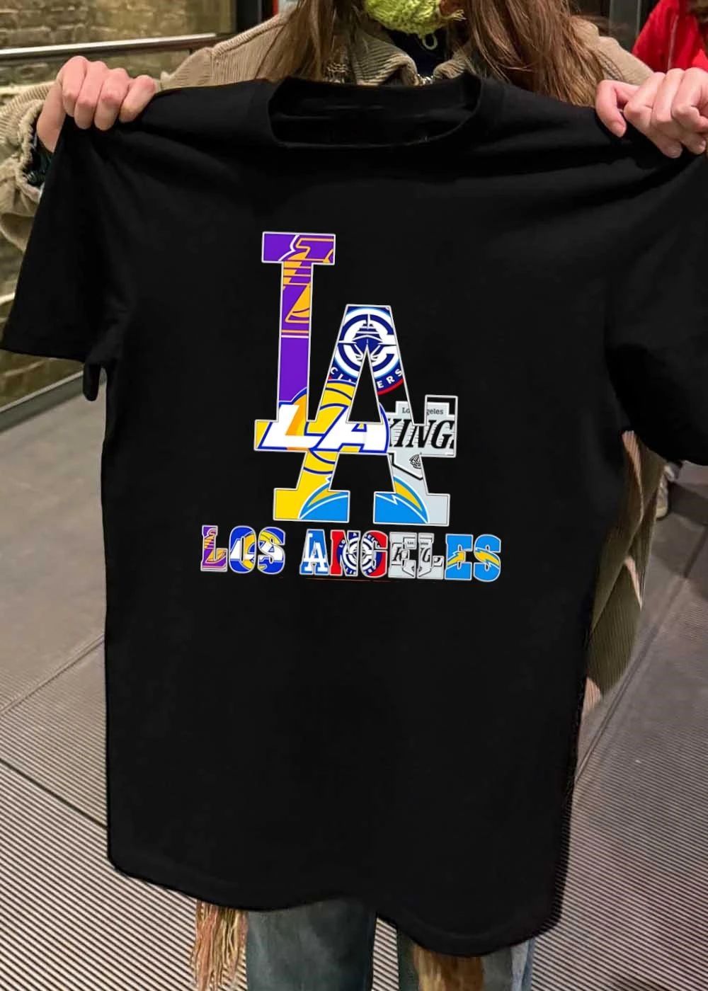 LA Los Angeles Sports Teams Logos - Adult & Kids T-Shirts, Sweatshirts & Hoodies apparel design preview 2