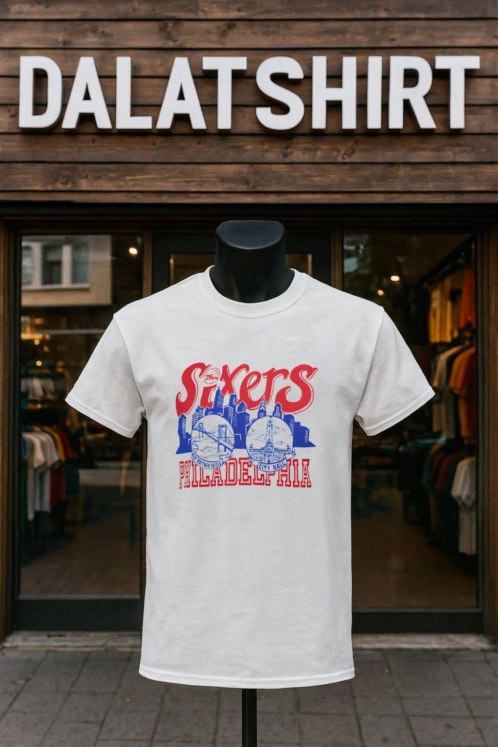 Philadelphia 76ers City Hall skyline - Adult & Kids T-Shirts, Sweatshirts & Hoodies apparel design preview 1