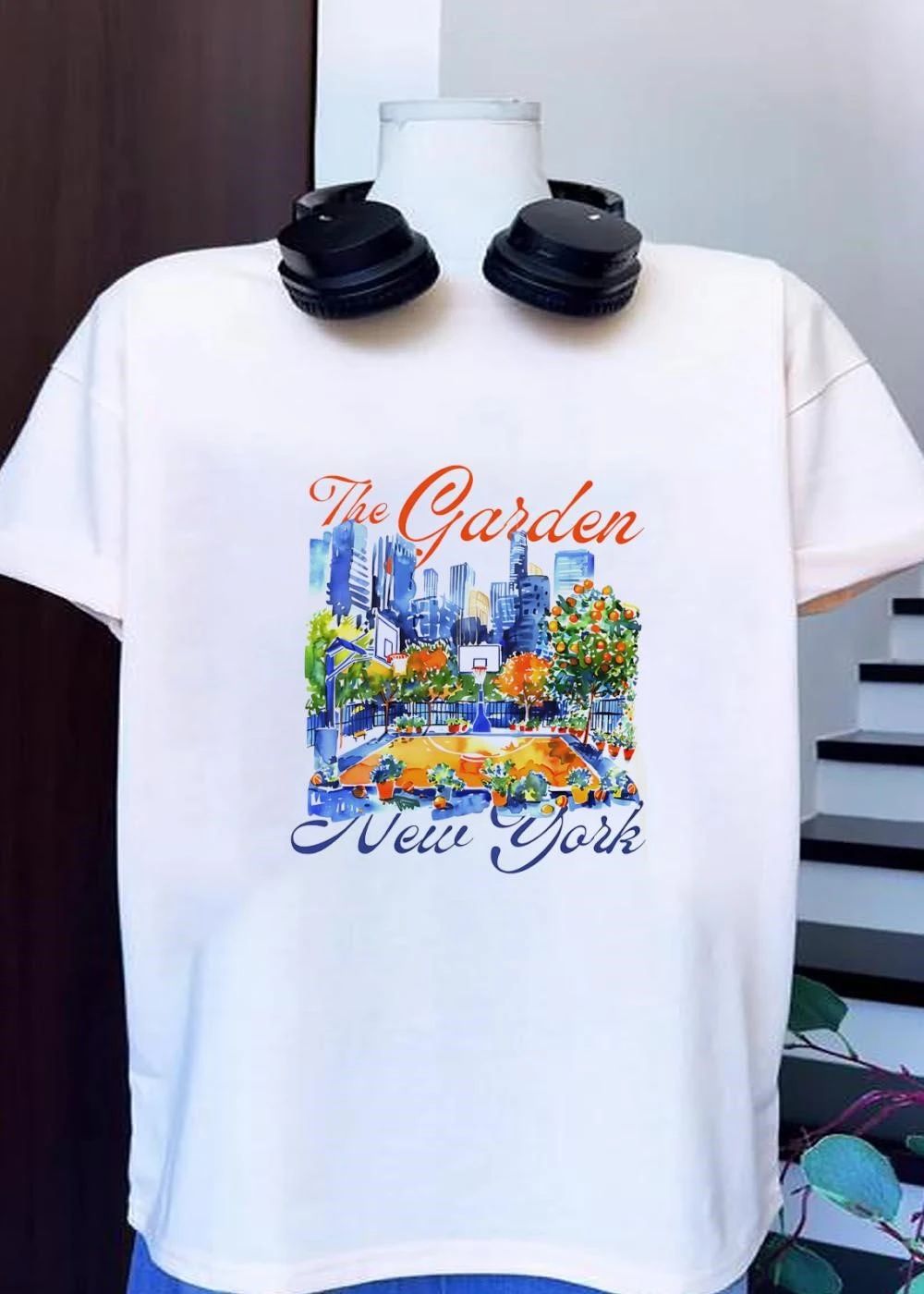 The Garden New York Basketball Court City Skyline - Adult & Kids T-Shirts, Sweatshirts & Hoodies apparel design preview 1