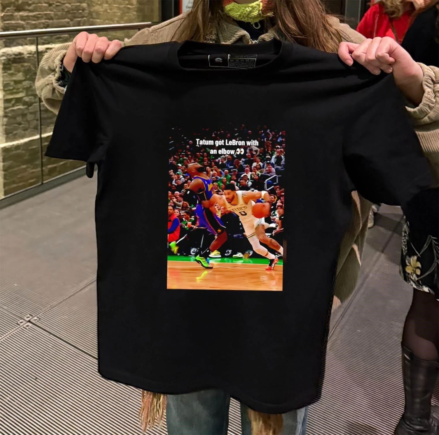 Tatum got LeBron with an elbow - Adult & Kids T-Shirts, Sweatshirts & Hoodies apparel design preview 2