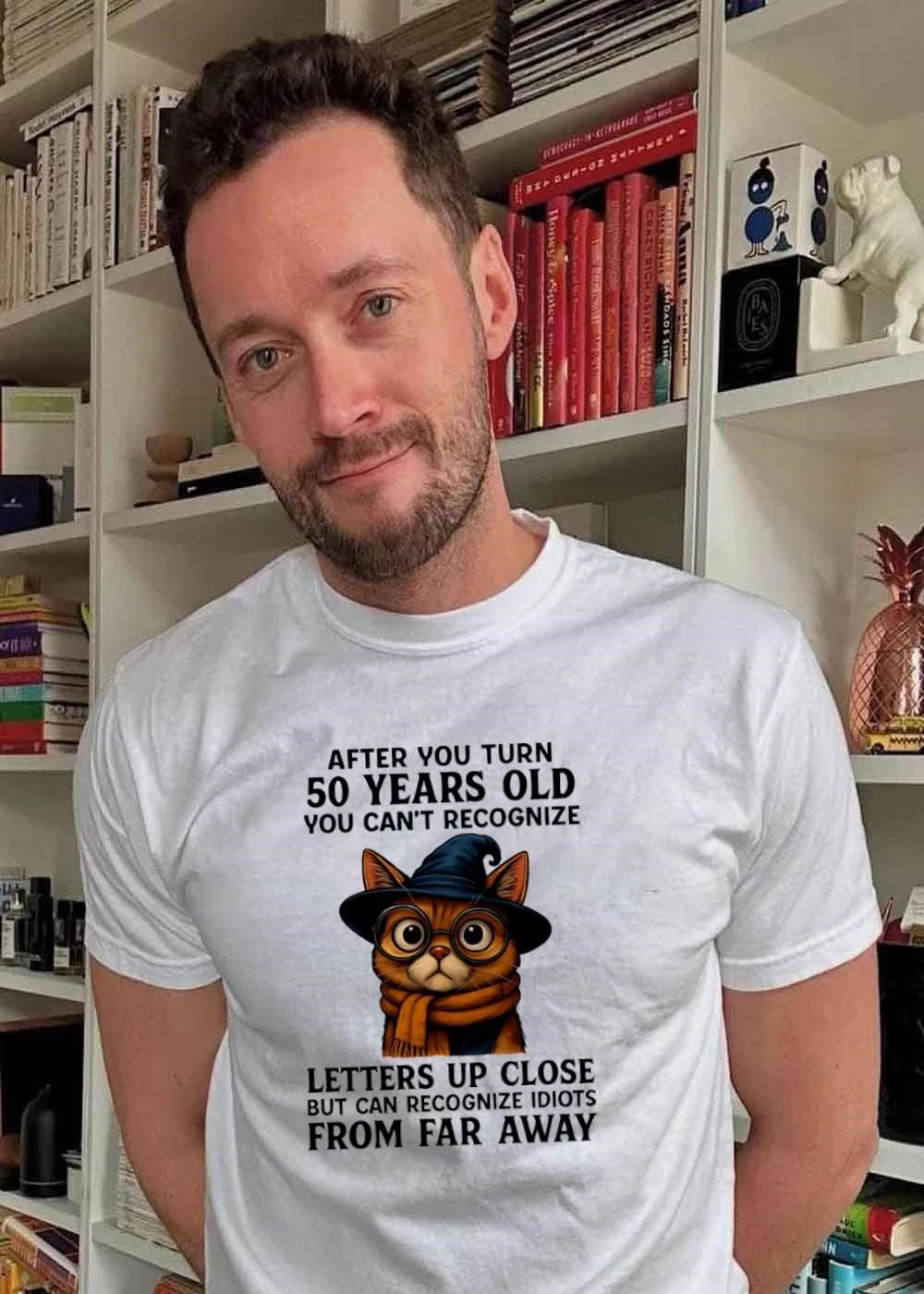 After You Turn 50 Years Old Cat Wearing Glasses - Adult & Kids T-Shirts, Sweatshirts & Hoodies apparel design preview 2