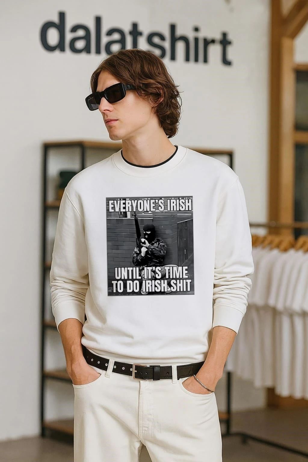 Everyone's Irish Until It's Time to Do shit - Adult & Kids T-Shirts, Sweatshirts & Hoodies apparel design preview 2