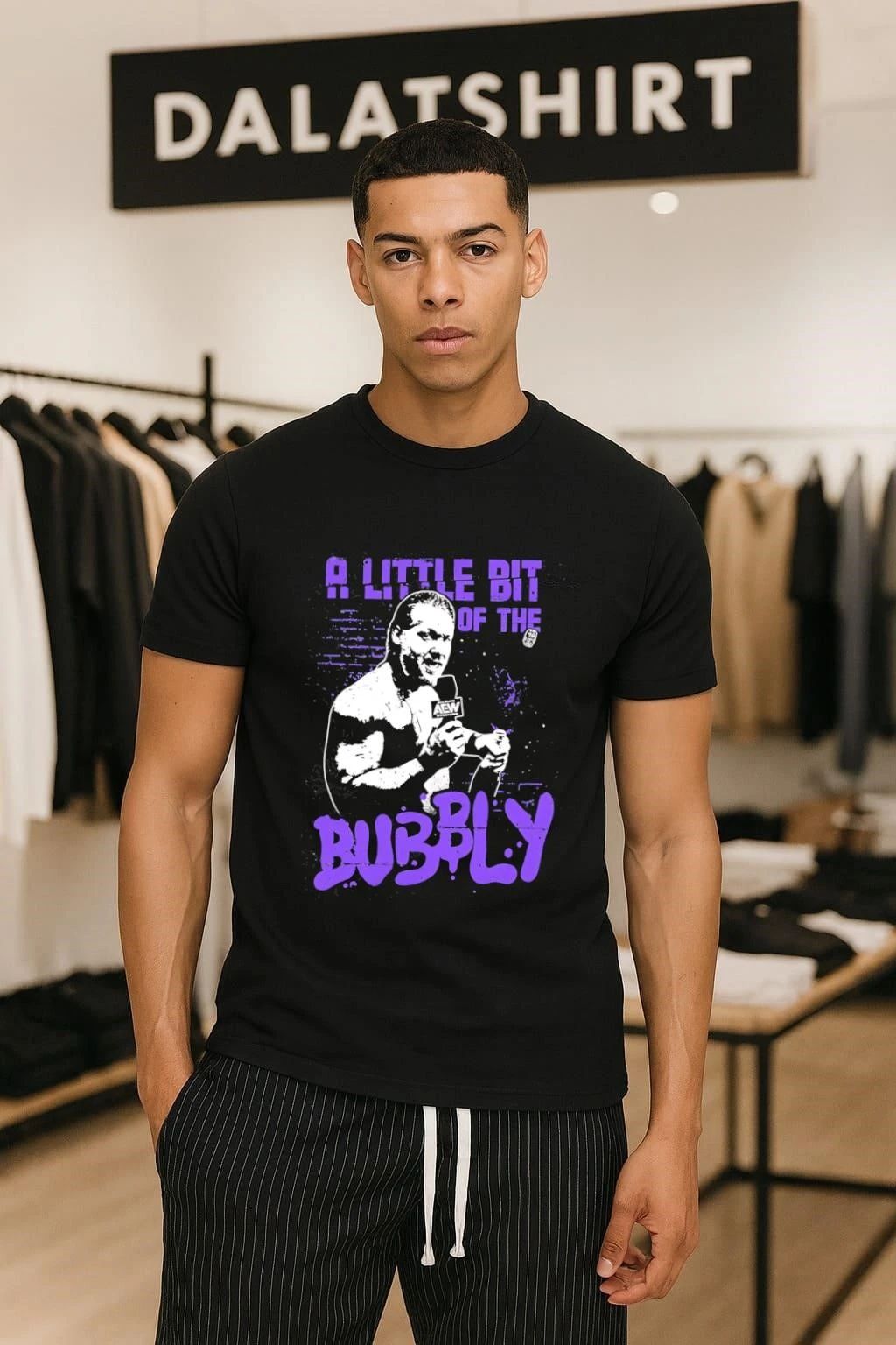 AEW Chris Jericho a little bit of the bubbly - Adult & Kids T-Shirts, Sweatshirts & Hoodies apparel design preview 1