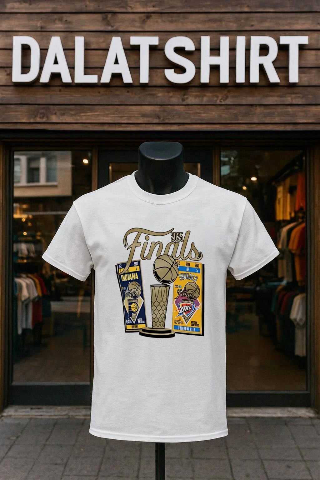 Oklahoma City Thunder Ash 2025 Finals Ticket Matchup - Adult & Kids T-Shirts, Sweatshirts & Hoodies apparel design preview 1