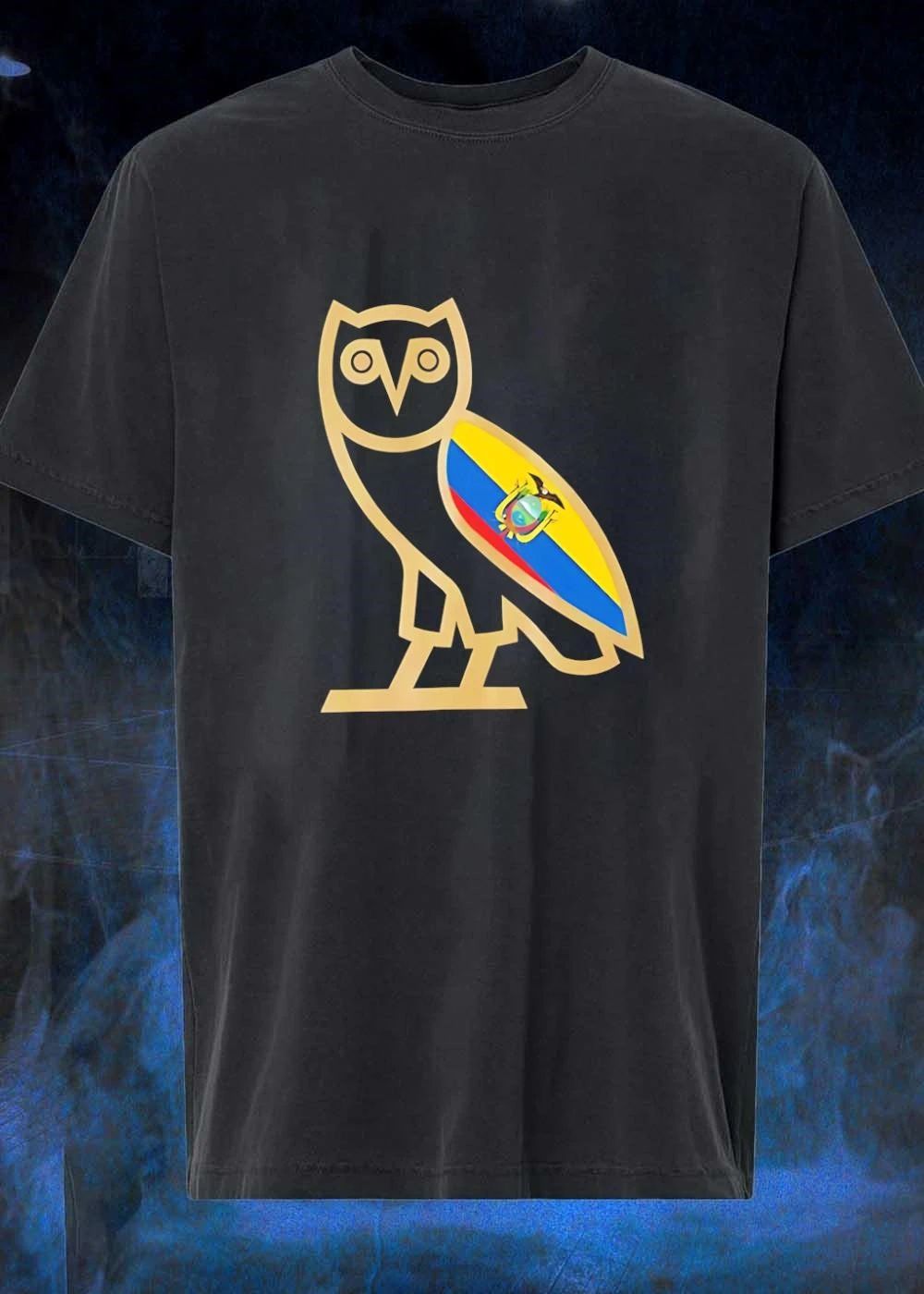 OVO Owl Ecuador Flag - Adult & Kids T-Shirts, Sweatshirts & Hoodies apparel design preview 1