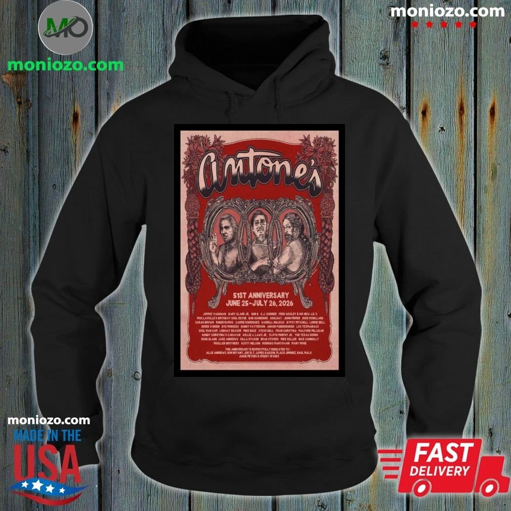 2026 Antone's 51st Anniversary Poster - Adult & Kids T-Shirts, Sweatshirts & Hoodies apparel design preview 2