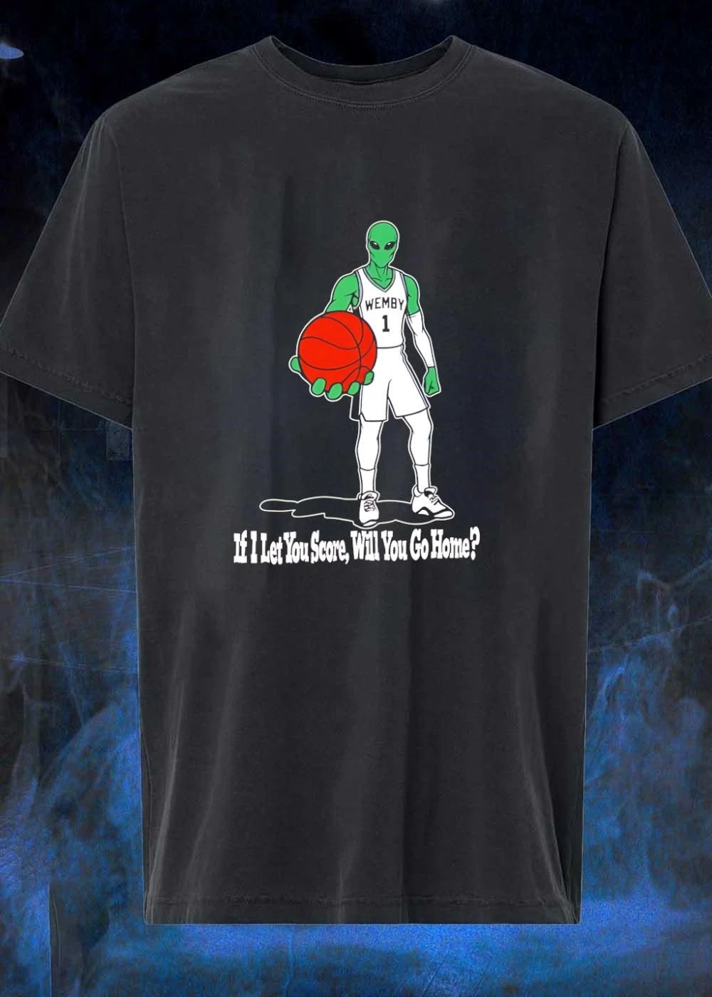 Wemby 1 Alien If I Let You Score Will Go Home - Adult & Kids T-Shirts, Sweatshirts & Hoodies apparel design preview 1