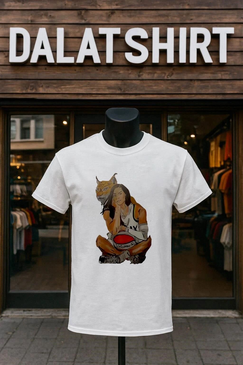 WNBA Napheesa Collier and mascot Lynx - Adult & Kids T-Shirts, Sweatshirts & Hoodies apparel design preview 1