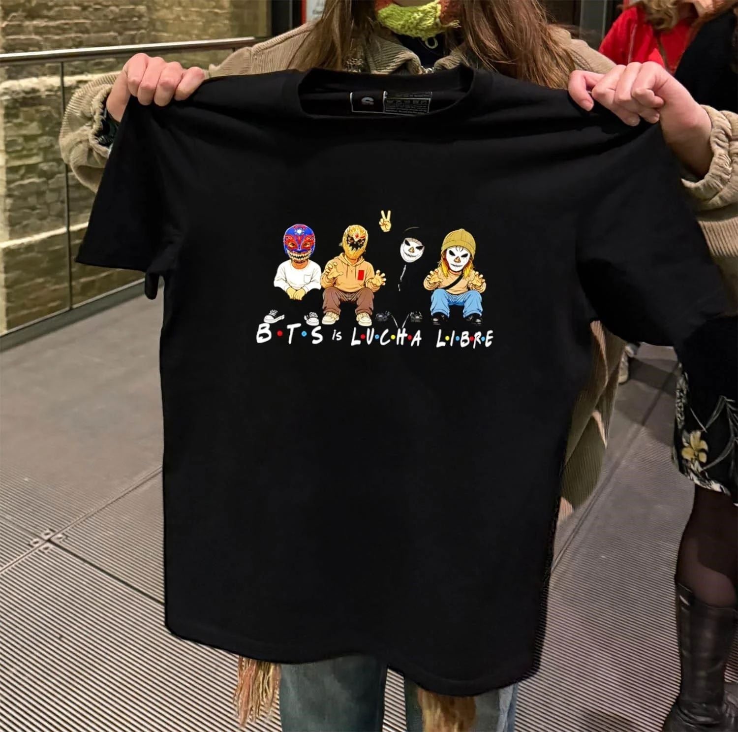 BTS Is Lucha Libre Friends Style Masked - Adult & Kids T-Shirts, Sweatshirts & Hoodies apparel design preview 2