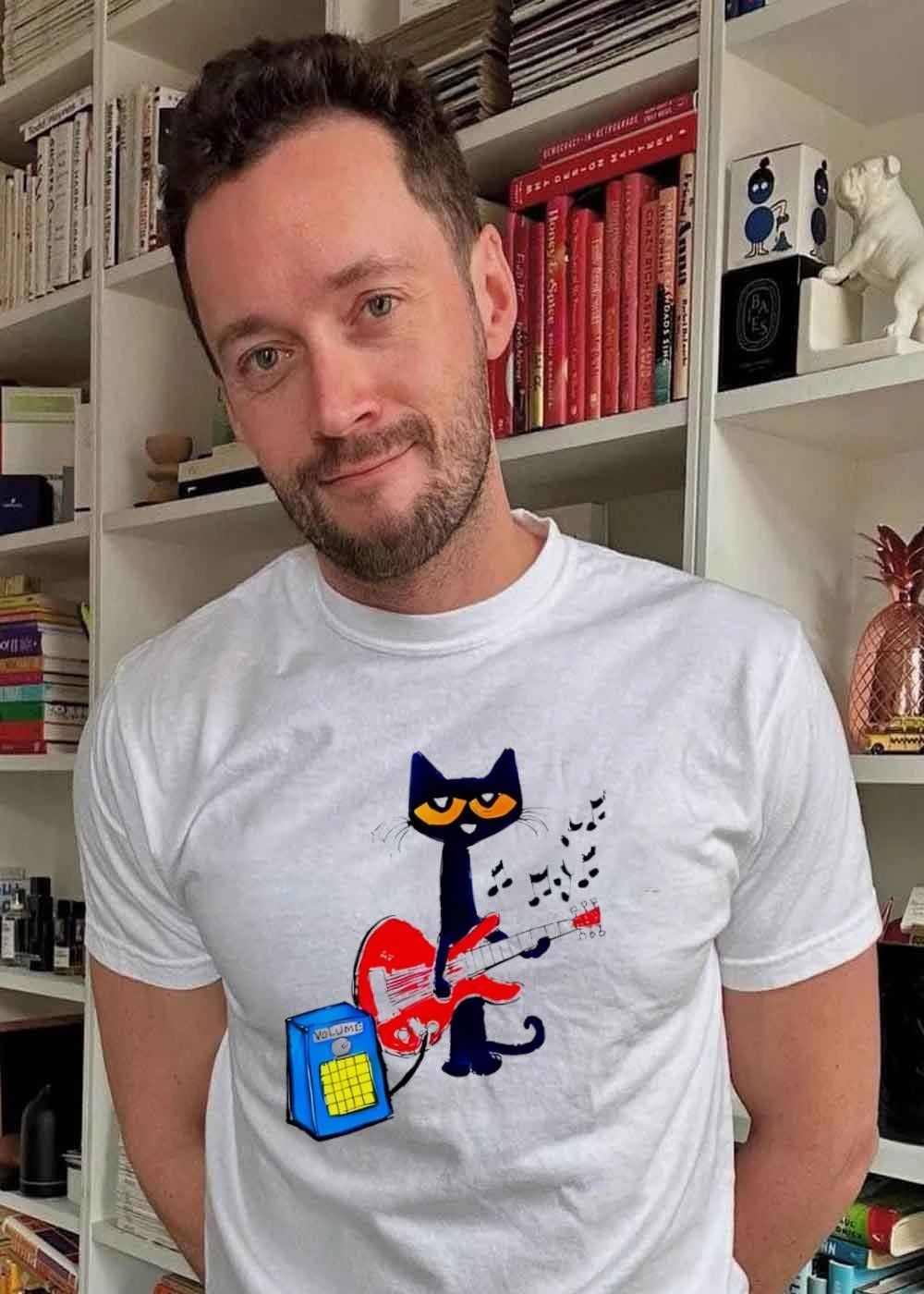 Pete The Cat Playing Red Guitar Volume Music - Adult & Kids T-Shirts, Sweatshirts & Hoodies apparel design preview 2