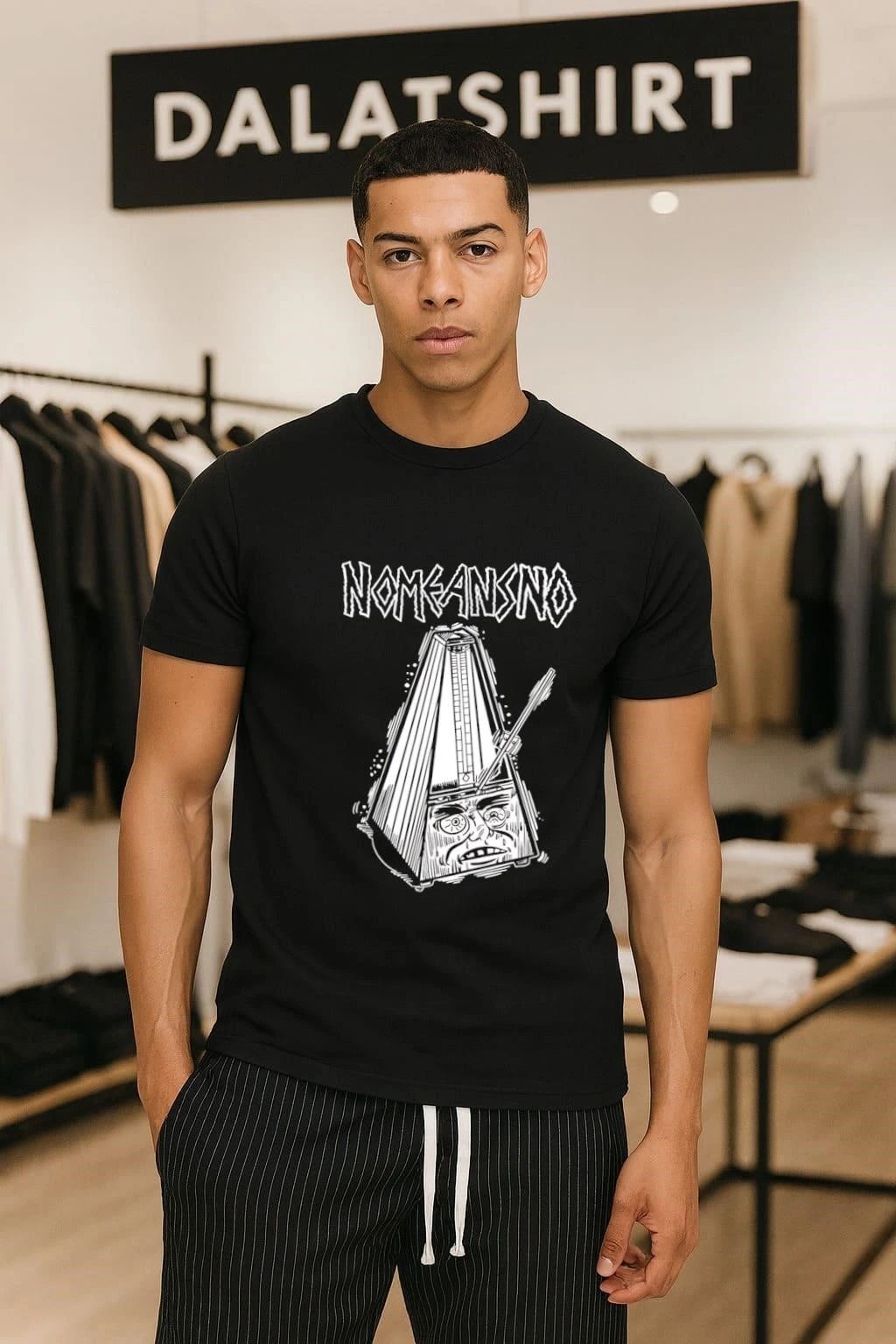 Nomeansnsno Distressed Metronome Face - Adult & Kids T-Shirts, Sweatshirts & Hoodies apparel design preview 1