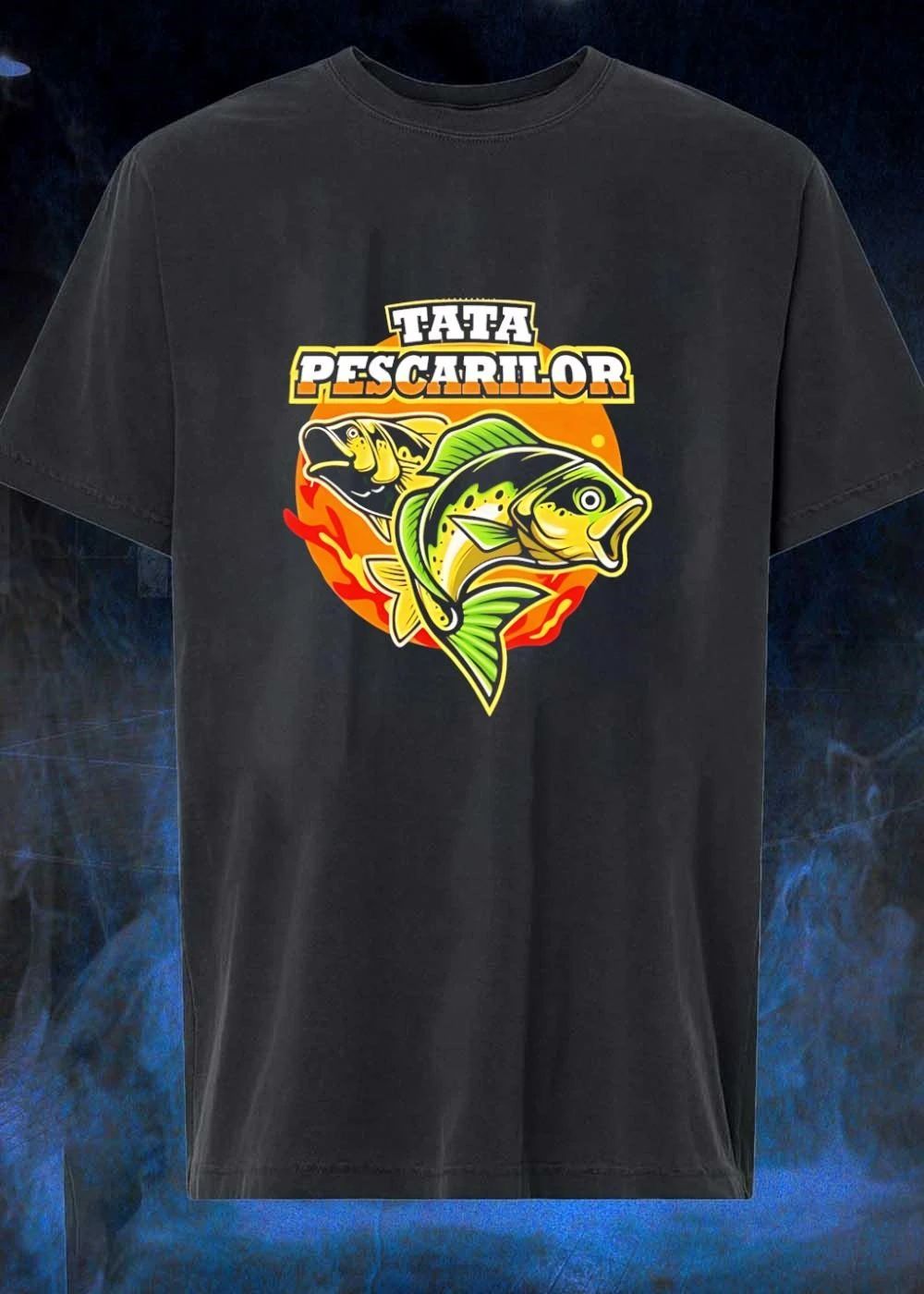 Tata Pescarilor Jumping Green Fish Sun - Adult & Kids T-Shirts, Sweatshirts & Hoodies apparel design preview 1