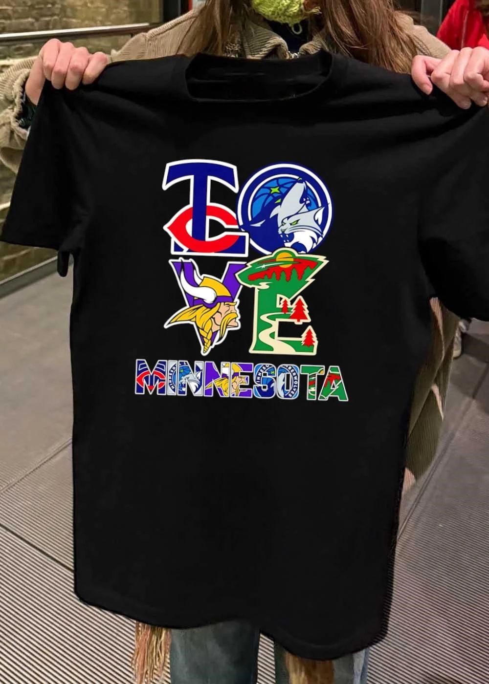 Minnesota Love Sports Team Logos - Adult & Kids T-Shirts, Sweatshirts & Hoodies apparel design preview 2