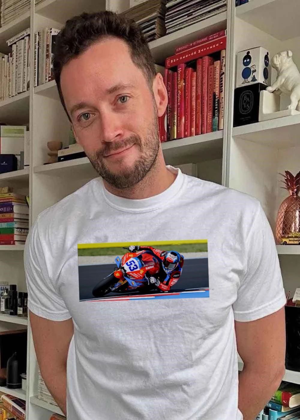 Number 53 Racing Motorcycle Bike On Track - Adult & Kids T-Shirts, Sweatshirts & Hoodies apparel design preview 2